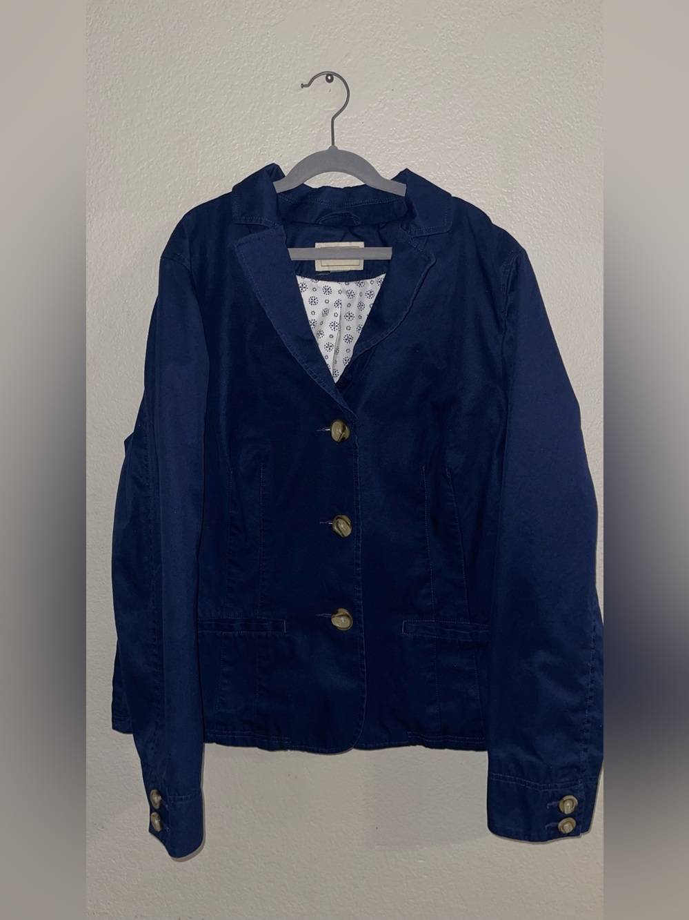 L.L. Bean Dark Navy Women's Cotton Blazer